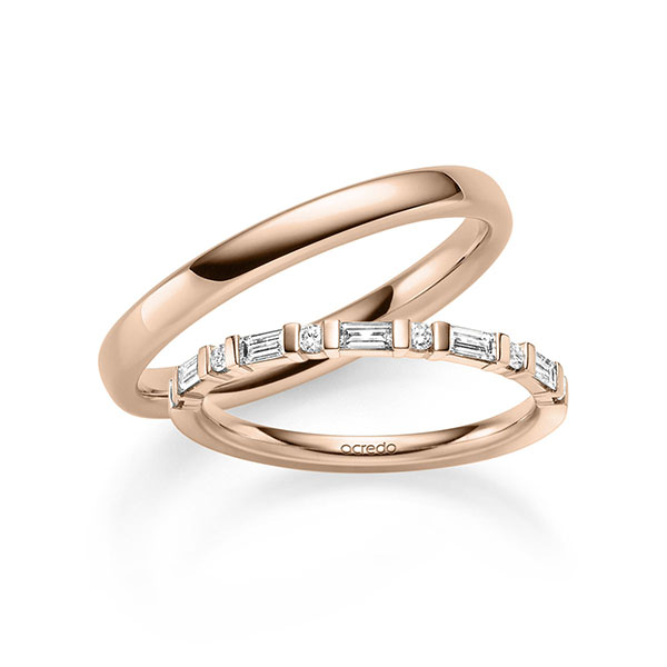 Set in Rotgold 585 mit zus. 0,34 ct. tw, vs von acredo