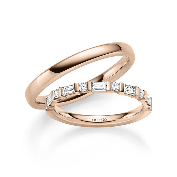 Set in Rotgold 585 mit zus. 0,58 ct. tw, vs von acredo