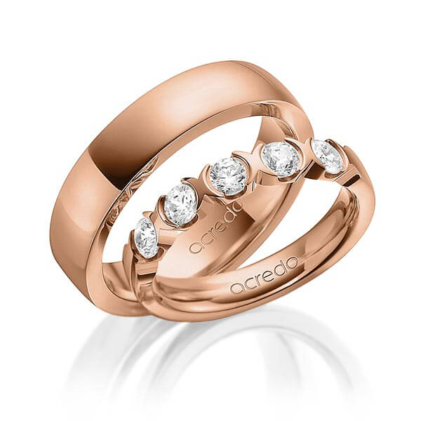 Set in Rotgold 585 mit zus. 0,75 ct. Brillant tw, vs von acredo - A-1579-4 Set in Rotgold 585 mit zus. 0,75 ct. Brillant tw, vs von acredo - A-1579-4