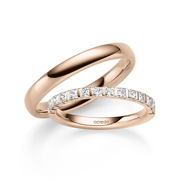 Set in Rotgold 585 mit zus. 0,7 ct. tw, si von acredo
