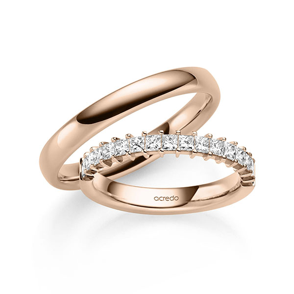 Set in Rotgold 585 mit zus. 0,8 ct. tw, si von acredo