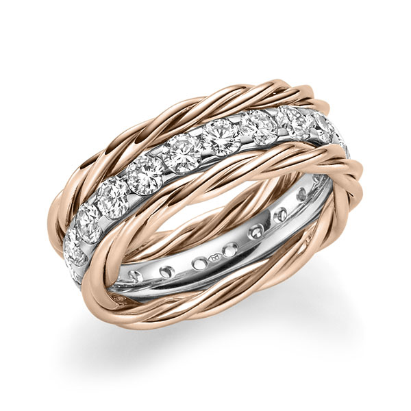 Set in Rotgold 585 mit zus. 1,98 ct. Brillant tw, si von Merii
