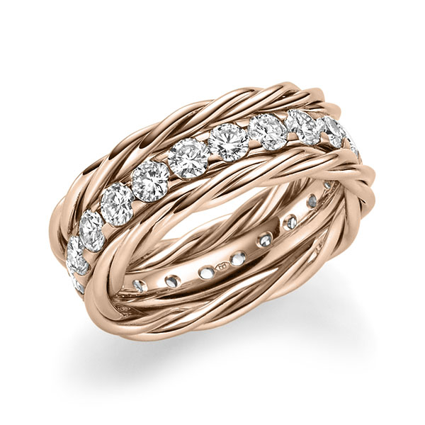 Set in Rotgold 585 mit zus. 1,98 ct. Brillant w, si von Merii