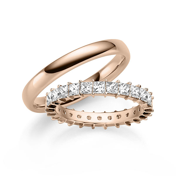 Set in Rotgold 585 mit zus. 2,6 ct. tw, si von acredo