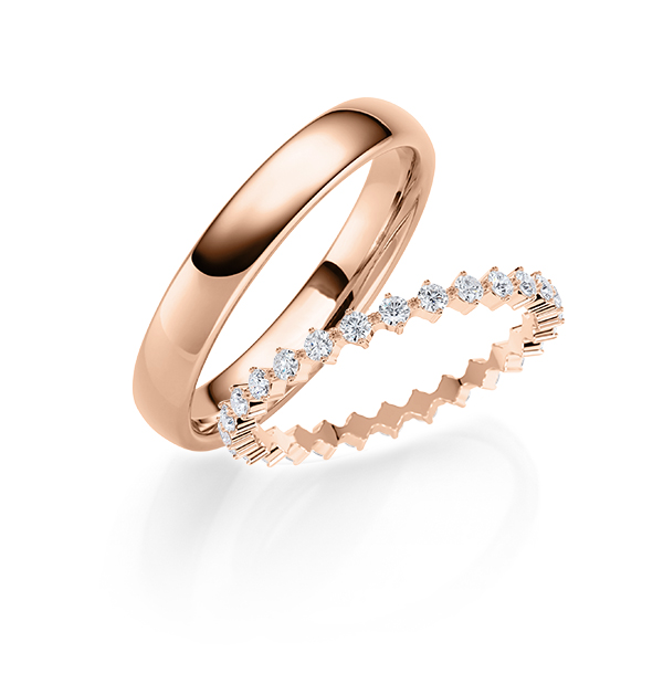 Set in Rotgold 585 vollausgefasst mit zus. 0,52 ct. Brillant tw, si von Steinberg