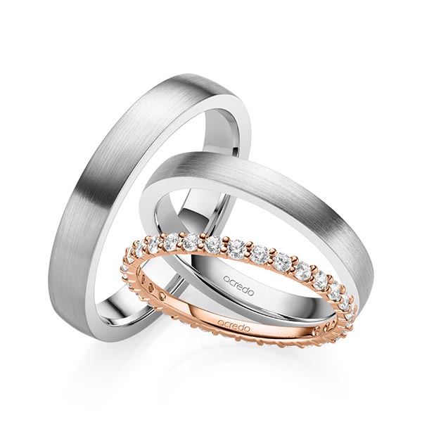 Set in Rotgold 585 vollausgefasst mit zus. 0,62 ct. Brillant tw, si von acredo - A-2072-3 Set in Rotgold 585 vollausgefasst mit zus. 0,62 ct. Brillant tw, si von acredo - A-2072-3