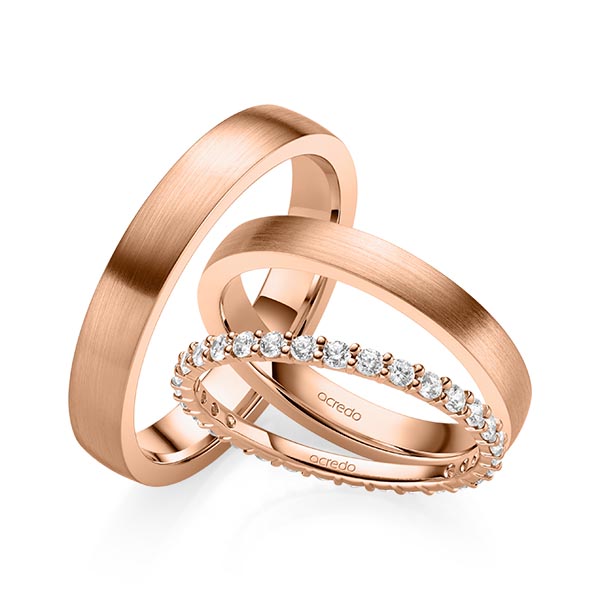 Set in Rotgold 585 vollausgefasst mit zus. 0,62 ct. Brillant tw, si von acredo