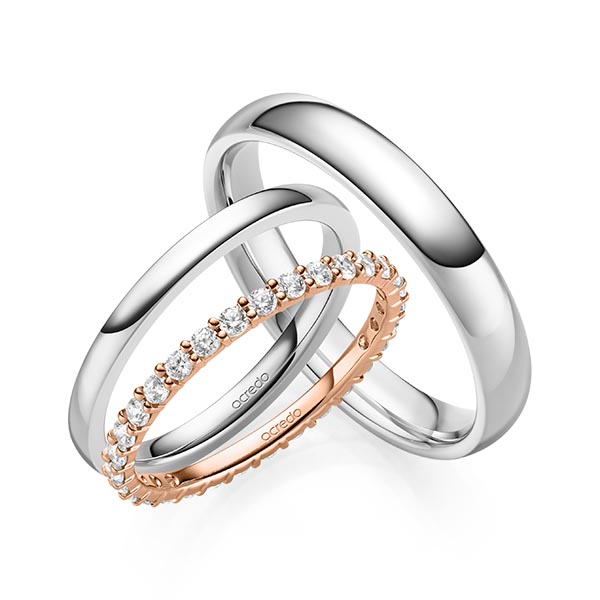 Set in Rotgold 585 vollausgefasst mit zus. 0,62 ct. Brillant tw, si von acredo