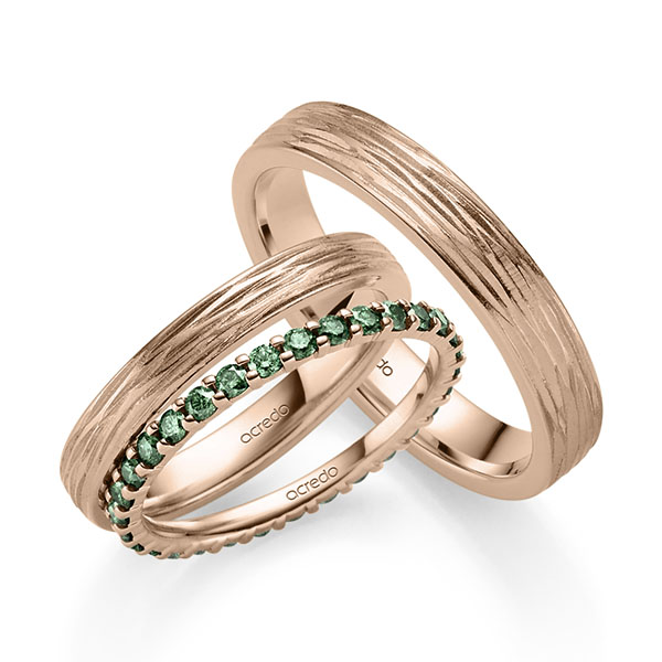 Set in Rotgold 585 vollausgefasst mit zus. 0,62 ct. Brillant von acredo