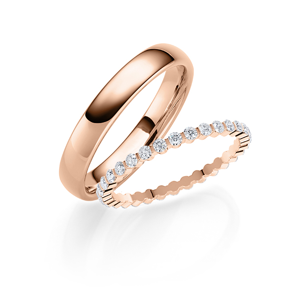Set in Rotgold 585 vollausgefasst mit zus. 0,68 ct. Brillant tw, si von Steinberg