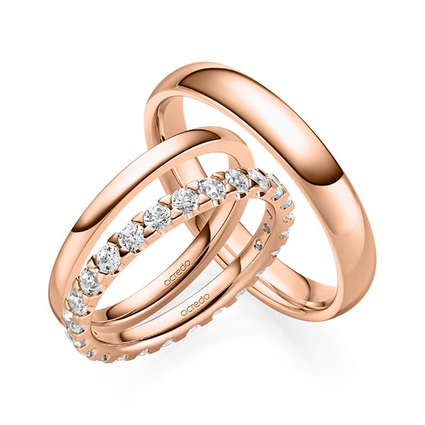 Set in Rotgold 585 vollausgefasst mit zus. 1,3 ct. Brillant tw, si von acredo - A-2077-3 Set in Rotgold 585 vollausgefasst mit zus. 1,3 ct. Brillant tw, si von acredo - A-2077-3