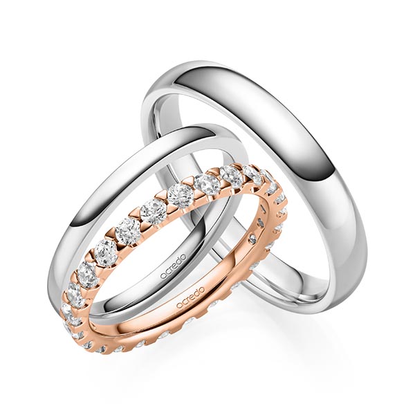 Set in Rotgold 585 vollausgefasst mit zus. 1,3 ct. Brillant tw, si von acredo