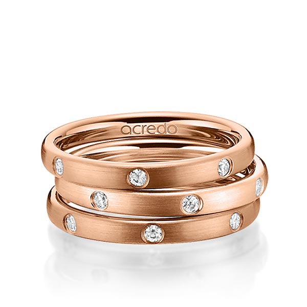 Set in Rotgold 750 mit zus. 0,42 ct. Brillant tw, si von acredo Set in Rotgold 750 mit zus. 0,42 ct. Brillant tw, si von acredo