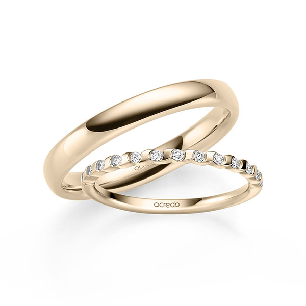 Set in Signature Gold 585 halbausgefasst mit zus. 0,13 ct. Brillant tw, si von acredo