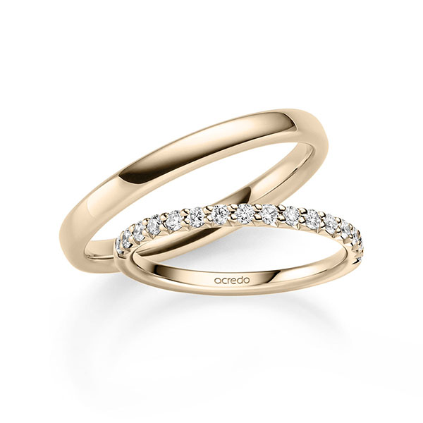 Set in Signature Gold 585 halbausgefasst mit zus. 0,32 ct. Brillant tw, si von acredo