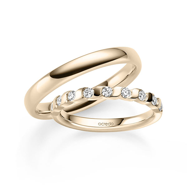 Set in Signature Gold 585 halbausgefasst mit zus. 0,36 ct. Brillant tw, si von acredo