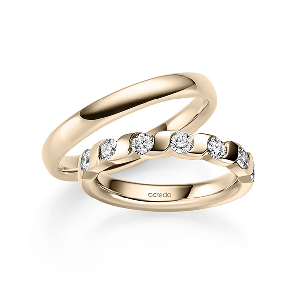 Set in Signature Gold 585 halbausgefasst mit zus. 0,7 ct. Brillant tw, si von acredo