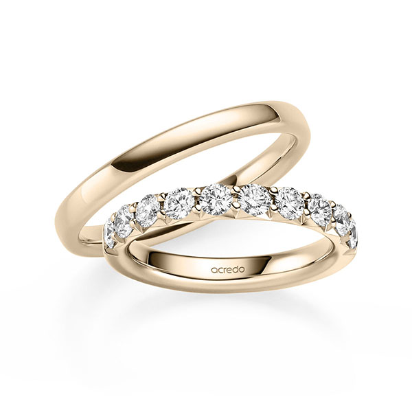 Set in Signature Gold 585 halbausgefasst mit zus. 1 ct. Brillant tw, si von acredo