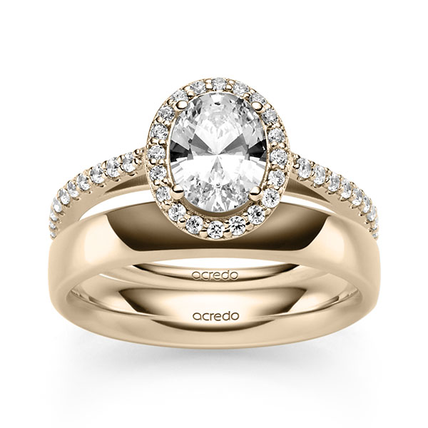 Set in Signature Gold 585 met 1 ct. + in totaal 0,34 ct. tw,vs tw/si van acredo - A-2463-8 Set in Signature Gold 585 met 1 ct. + in totaal 0,34 ct. tw,vs tw/si van acredo - A-2463-8