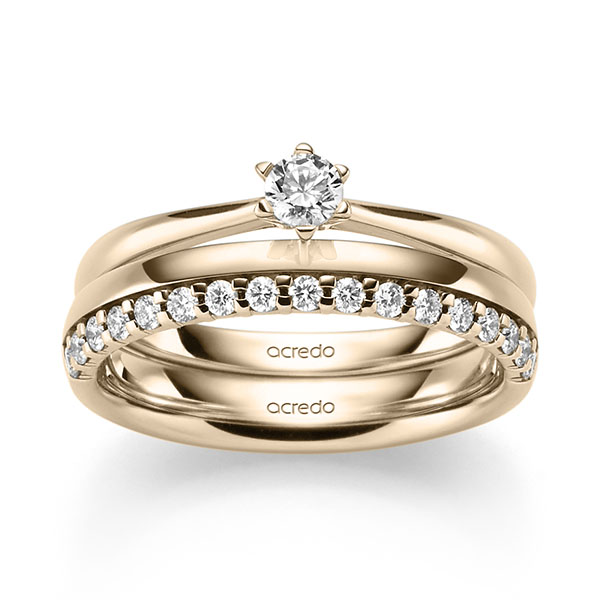 Set in Signature Gold 585 mit zus. 0,405 ct. Brillant tw, si von acredo