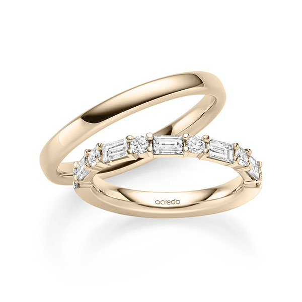 Set in Signature Gold 585 mit zus. 0,69 ct. tw, vs von acredo