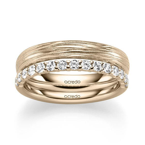 Set in Signature Goud 585 half gezet met in totaal 0,42 ct. Briljant tw/si van acredo