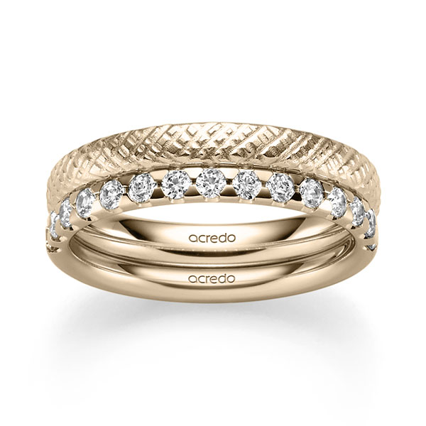 Set in Signature Goud 585 half gezet met in totaal 0,45 ct. Briljant tw/si van acredo