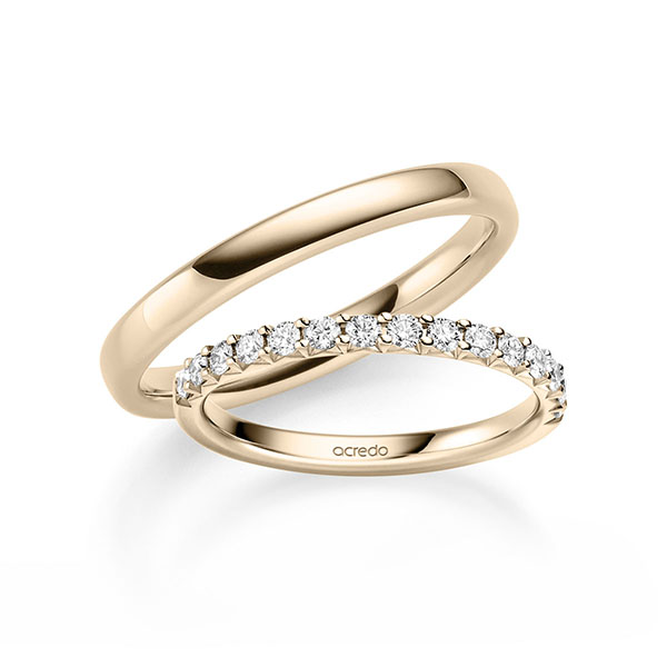 Set in Signature Goud 585 half gezet met in totaal 0,45 ct. Briljant tw/si van acredo