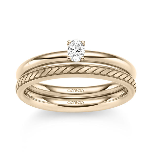 Set in Signature Goud 585 met in totaal 0,2 ct. tw,vs van acredo