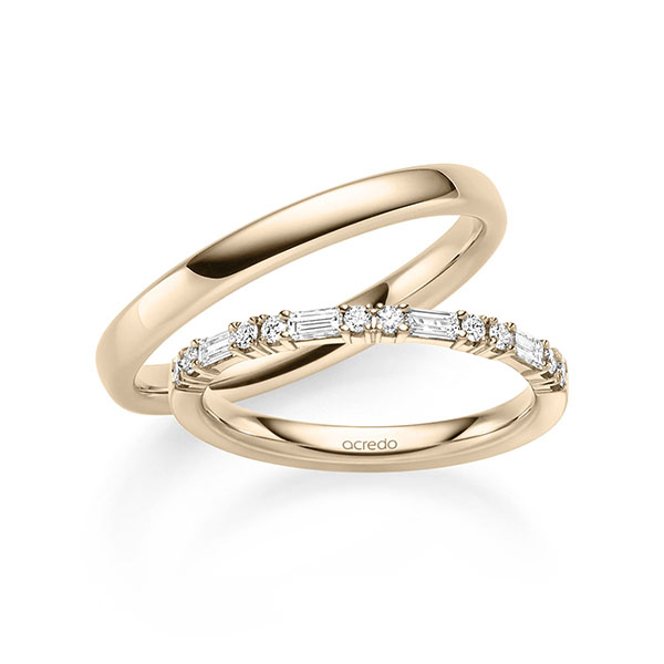 Set in Signature Goud 585 met in totaal 0,35 ct. tw,vs van acredo