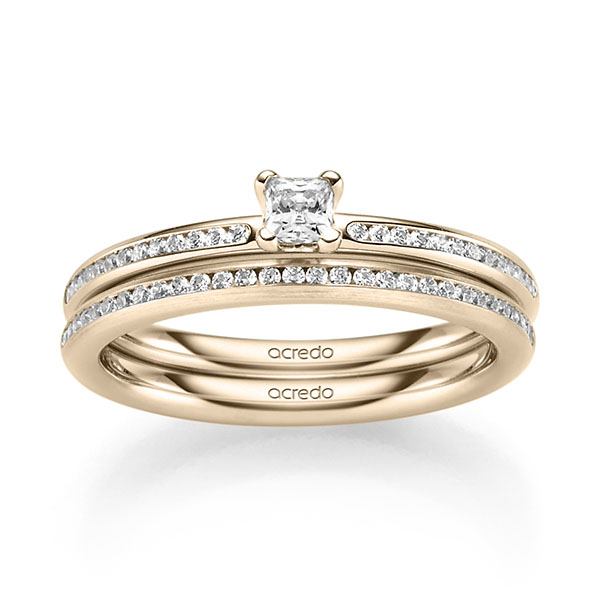 Set in Signature Goud 585 met in totaal 0,425 ct. Briljant tw/si van acredo
