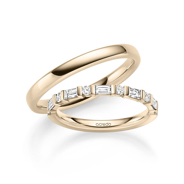 Set in Signature Goud 585 met in totaal 0,58 ct. tw,vs van acredo