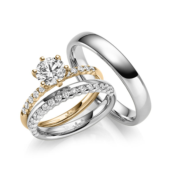 Set in Weißgold 585 halbausgefasst mit 1 ct. + zus. 0,54 ct. Brillant tw, si von Steinberg