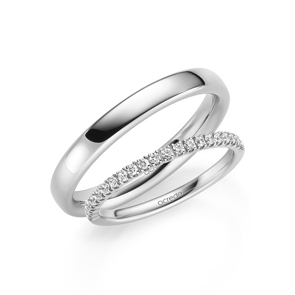 Set in Weißgold 585 halbausgefasst mit zus. 0,21 ct. Brillant tw, vs von acredo