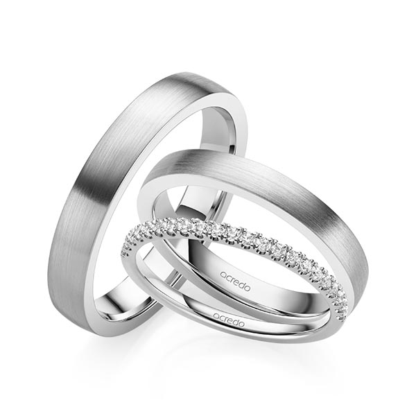 Set in Weissgold 585 halbausgefasst mit zus. 0,22 ct. Brillant tw, si von acredo - A-2071-4 Set in Weissgold 585 halbausgefasst mit zus. 0,22 ct. Brillant tw, si von acredo - A-2071-4