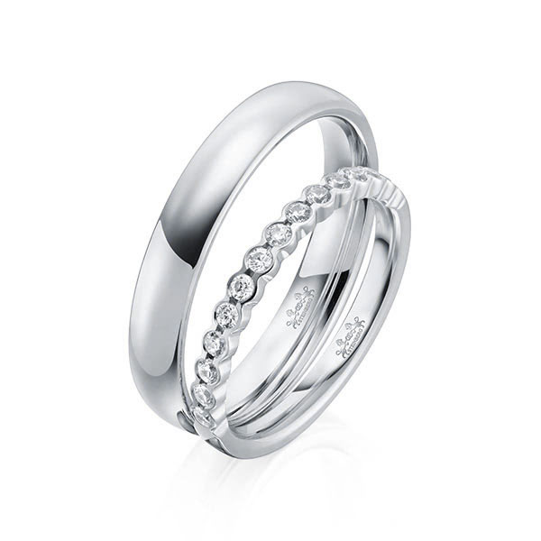 Set in Weissgold 585 halbausgefasst mit zus. 0,28 ct. Brillant tw, si von Steinberg - Q-1618-1 Set in Weissgold 585 halbausgefasst mit zus. 0,28 ct. Brillant tw, si von Steinberg - Q-1618-1