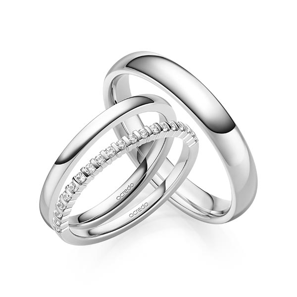 Set in Weissgold 585 halbausgefasst mit zus. 0,2 ct. Brillant tw, vs von acredo - A-2074-1 Set in Weissgold 585 halbausgefasst mit zus. 0,2 ct. Brillant tw, vs von acredo - A-2074-1
