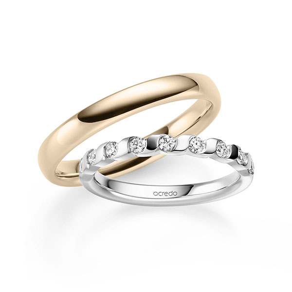 Set in Weissgold 585 halbausgefasst mit zus. 0,36 ct. Brillant tw, si von acredo