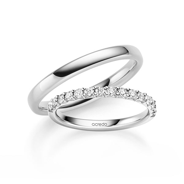 Set in Weissgold 585 halbausgefasst mit zus. 0,45 ct. Brillant tw, si von acredo