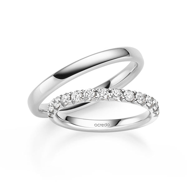 Set in Weissgold 585 halbausgefasst mit zus. 0,65 ct. Brillant tw, si von acredo