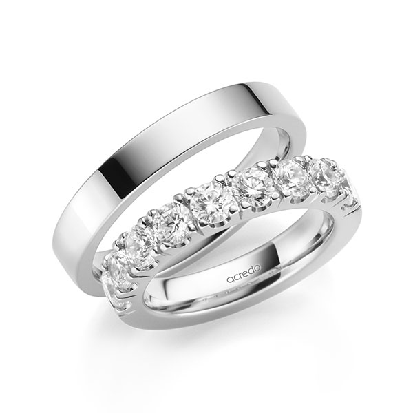 Set in Weissgold 585 halbausgefasst mit zus. 1,8 ct. Brillant tw, si von acredo