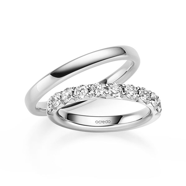 Set in Weissgold 585 halbausgefasst mit zus. 1 ct. Brillant tw, si von acredo