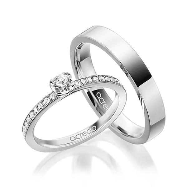 Set in Weißgold 585 mit 0,3 ct. + zus. 0,2 ct. Brillant tw, si von acredo - A-1596-1 Set in Weißgold 585 mit 0,3 ct. + zus. 0,2 ct. Brillant tw, si von acredo - A-1596-1