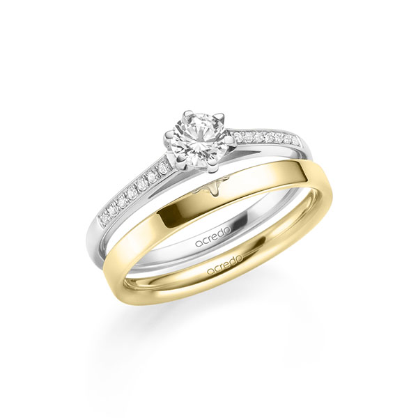 Set in Weißgold 585 mit 0,4 ct. + zus. 0,07 ct. Brillant tw, si von acredo