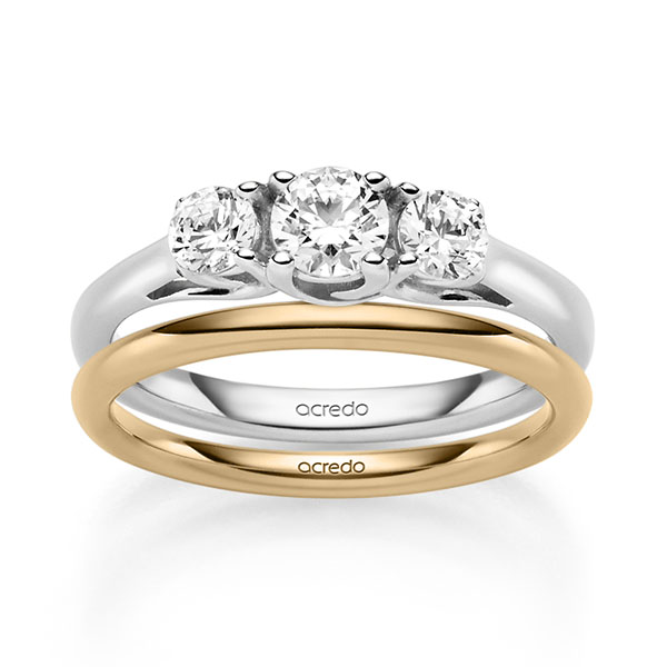 Set in Weißgold 585 mit 0,4 ct. + zus. 0,4 ct. Brillant tw, si von acredo