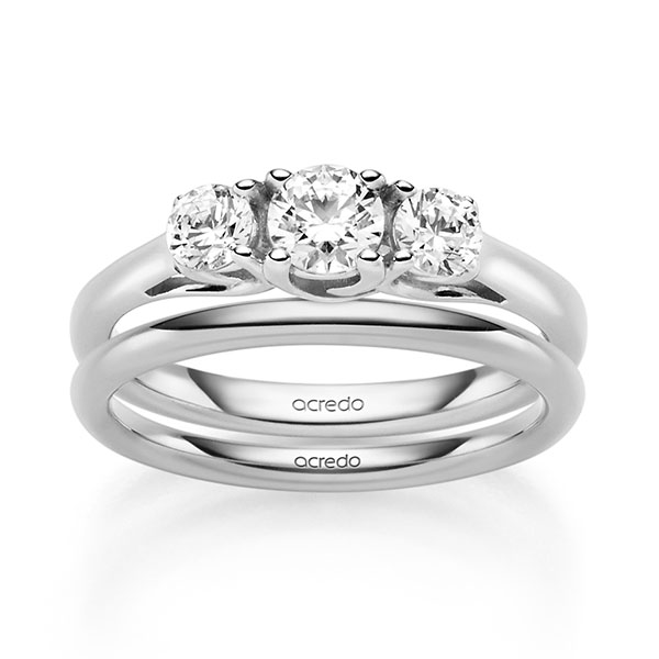Set in Weißgold 585 mit 0,4 ct. + zus. 0,4 ct. Brillant tw, si von acredo