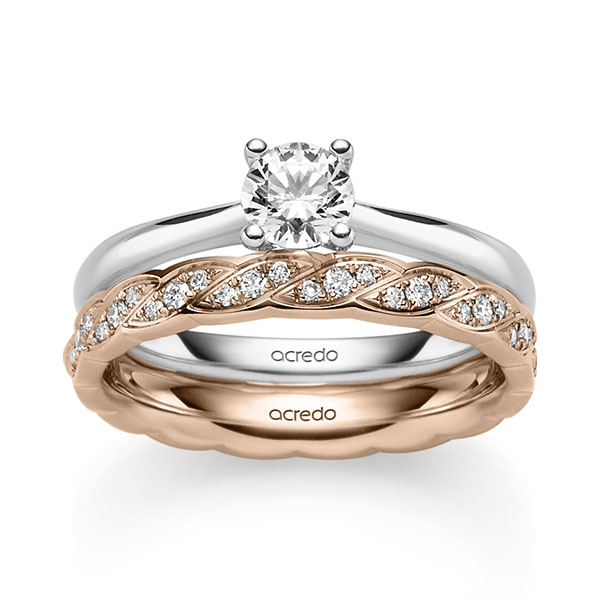 Set in Weißgold 585 mit 0,5 ct. + zus. 0,34 ct. Brillant tw, si von acredo