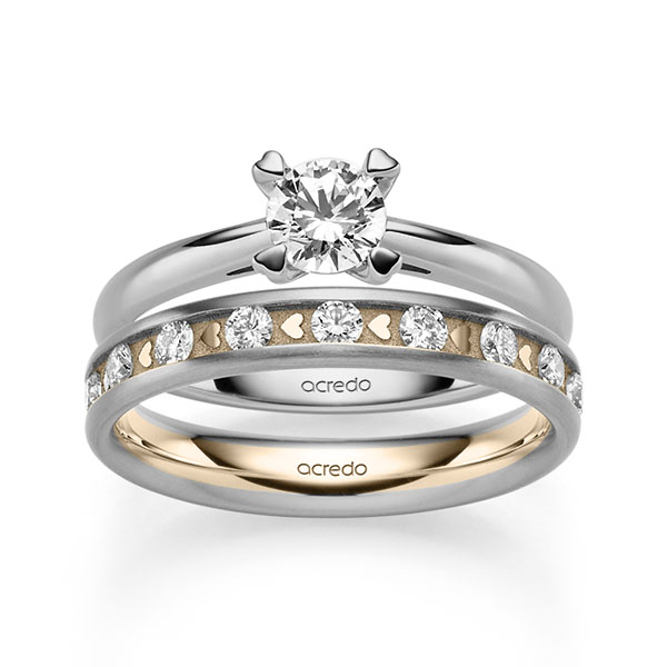 Set in Weißgold 585 mit 0,5 ct. + zus. 0,68 ct. Brillant tw, si von acredo