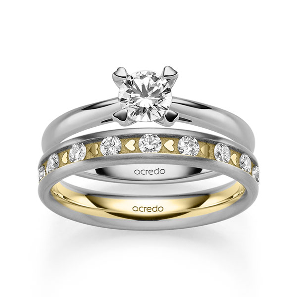 Set in Weißgold 585 mit 0,5 ct. + zus. 0,68 ct. Brillant tw, si von acredo