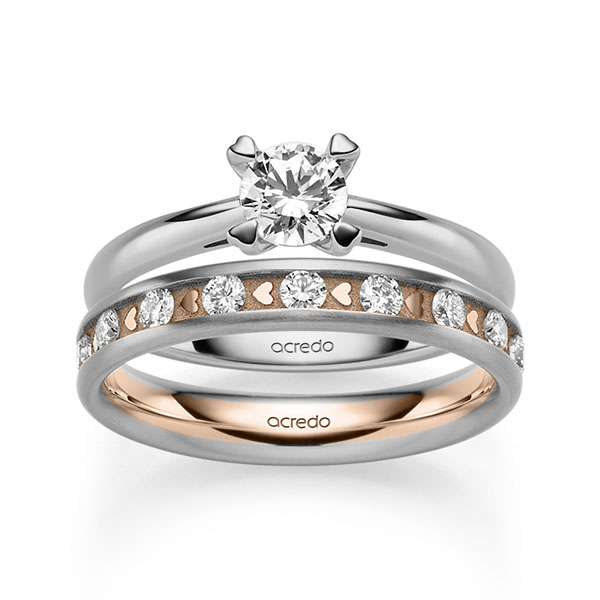 Set in Weißgold 585 mit 0,5 ct. + zus. 0,68 ct. Brillant tw, si von acredo